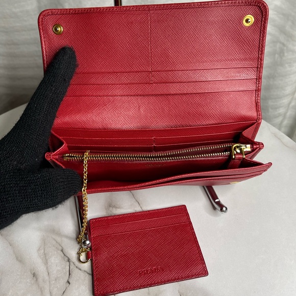 Prada red ribbon long wallet - Picture 4 of 17
